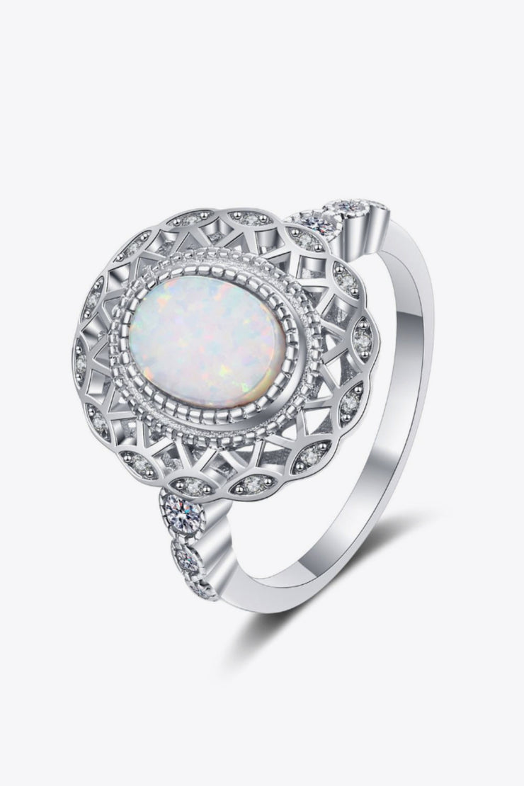 Feeling The Love 925 Sterling Silver Opal Ring - Ruby's Fashion