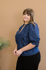 Sweet Generis Be True Full Size Run Denim Top - Ruby's Fashion