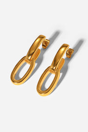 Gold-Plated Chain Link Earrings - Ruby's Fashion