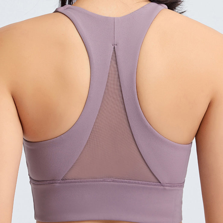 Triangle Mesh Back Sports Bra - Ruby's Fashion