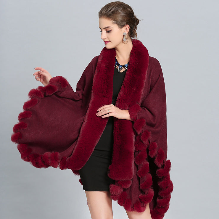 Winter Thick Shawl Imitation Fox Fur Long Collar - Ruby's Fashion