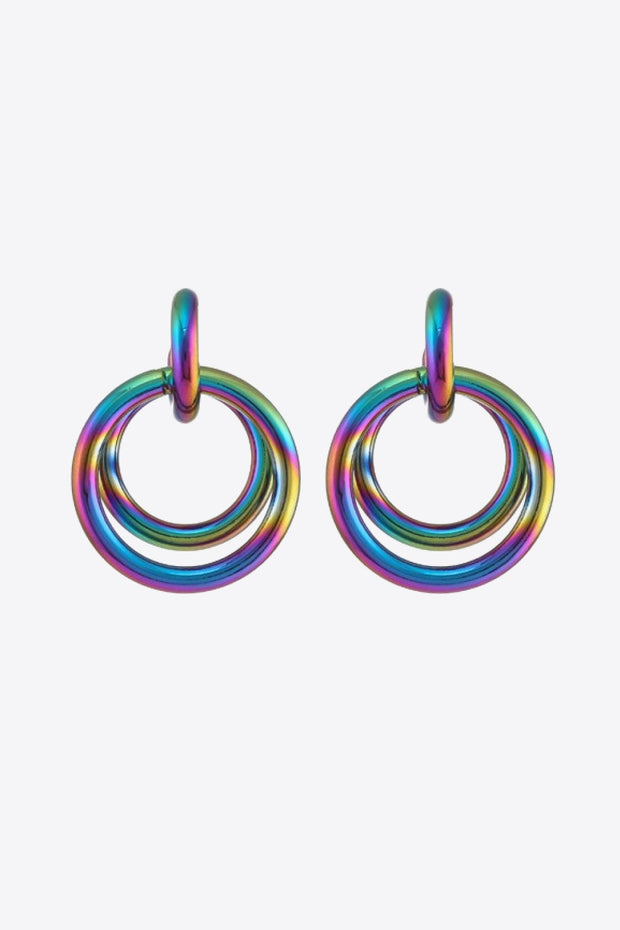 Multicolored Double Hoop Earrings - Ruby's Fashion