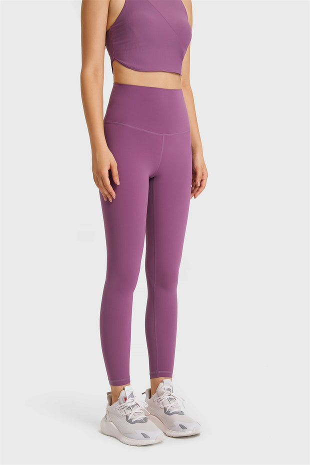 Feel Like Skin Elastic Waistband Yoga Leggings - Ruby's Fashion