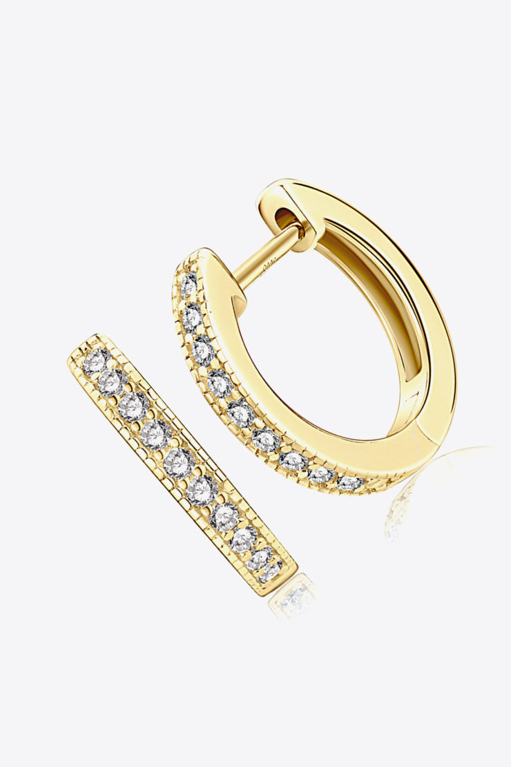 Inlaid Moissanite Hoop Earrings - Ruby's Fashion