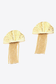 18K Gold Plated Fan Fringe Dangle Earrings - Ruby's Fashion