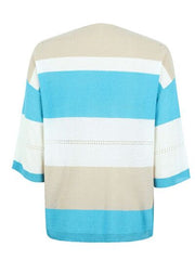 Color Block Openwork Dropped Shoulder Sweater