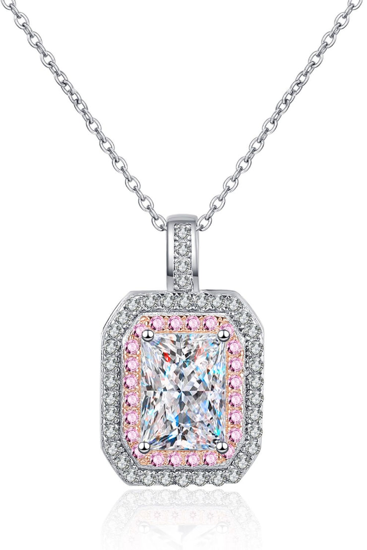 1 Carat Moissanite Geometric Pendant Chain Necklace - Ruby's Fashion