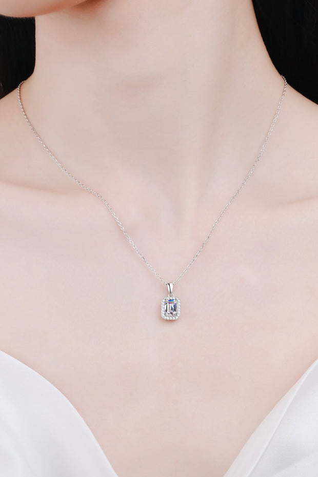 Square Moissanite Pendant Chain Necklace - Ruby's Fashion