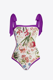 Floral Tie Shoulder Two-Piece Swim Set - Ruby's Fashion