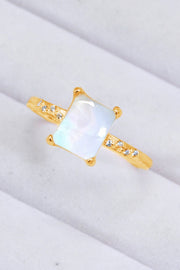 Square Moonstone Ring - Ruby's Fashion