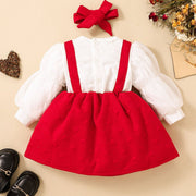 Baby Girl Two-Tone Bow Detail Dress - Ruby's Fashion