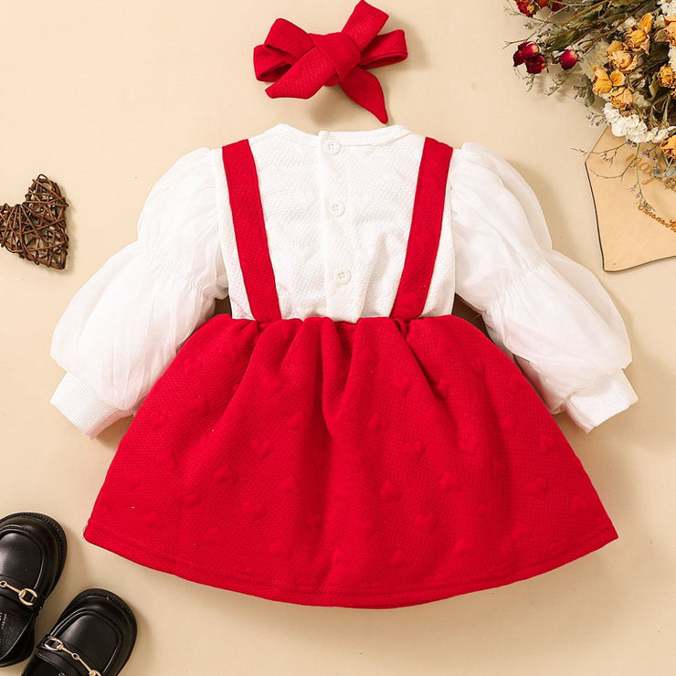 Baby Girl Two-Tone Bow Detail Dress - Ruby's Fashion