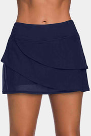 Asymmetrical Layer Swim Pantskirt - Ruby's Fashion