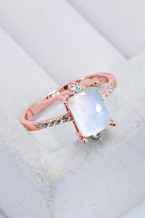 925 Sterling Silver Square Moonstone Ring - Ruby's Fashion