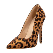 Women's Shoes European And American Pointed Toe High Heels Leopard Print Suede Stiletto Super High Heel - Ruby's Fashion