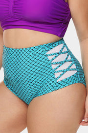 Fish Scale Plus Size Swim Bottom (Bottom Only) - Ruby's Fashion