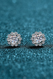 Moissanite Floral-Shaped Stud Earrings - Ruby's Fashion