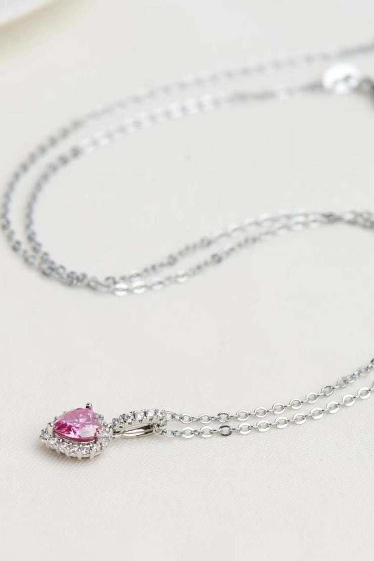 1 Carat Moissanite Heart Pendant Necklace - Ruby's Fashion