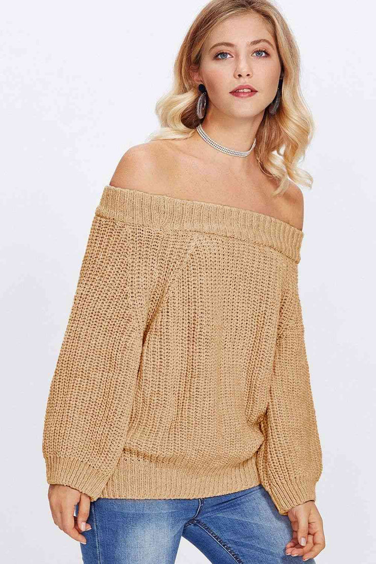 Double Take Off-Shoulder Long Sleeve Sweater