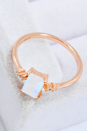 Rectangle Natural Moonstone Ring - Ruby's Fashion