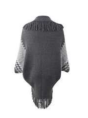 Geometric Fringe Open Front Cardigan