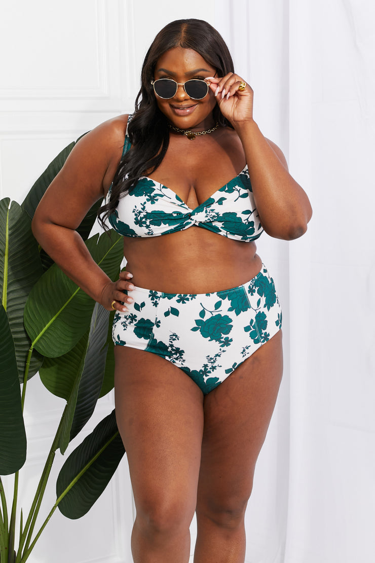 Marina West Swim Take A Dip Twist High-Rise Bikini in Forest - Ruby's Fashion