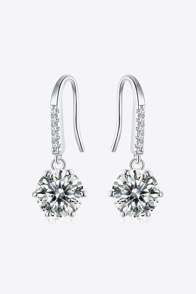 6-Prong Moissanite Drop Earrings - Ruby's Fashion