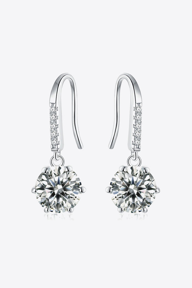 6-Prong Moissanite Drop Earrings - Ruby's Fashion