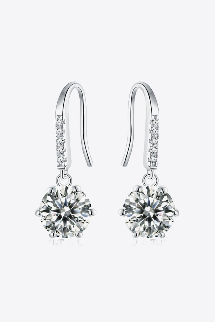 6-Prong Moissanite Drop Earrings - Ruby's Fashion