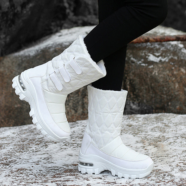 Women's outdoor plus velvet high top snow boots - Ruby's Fashion