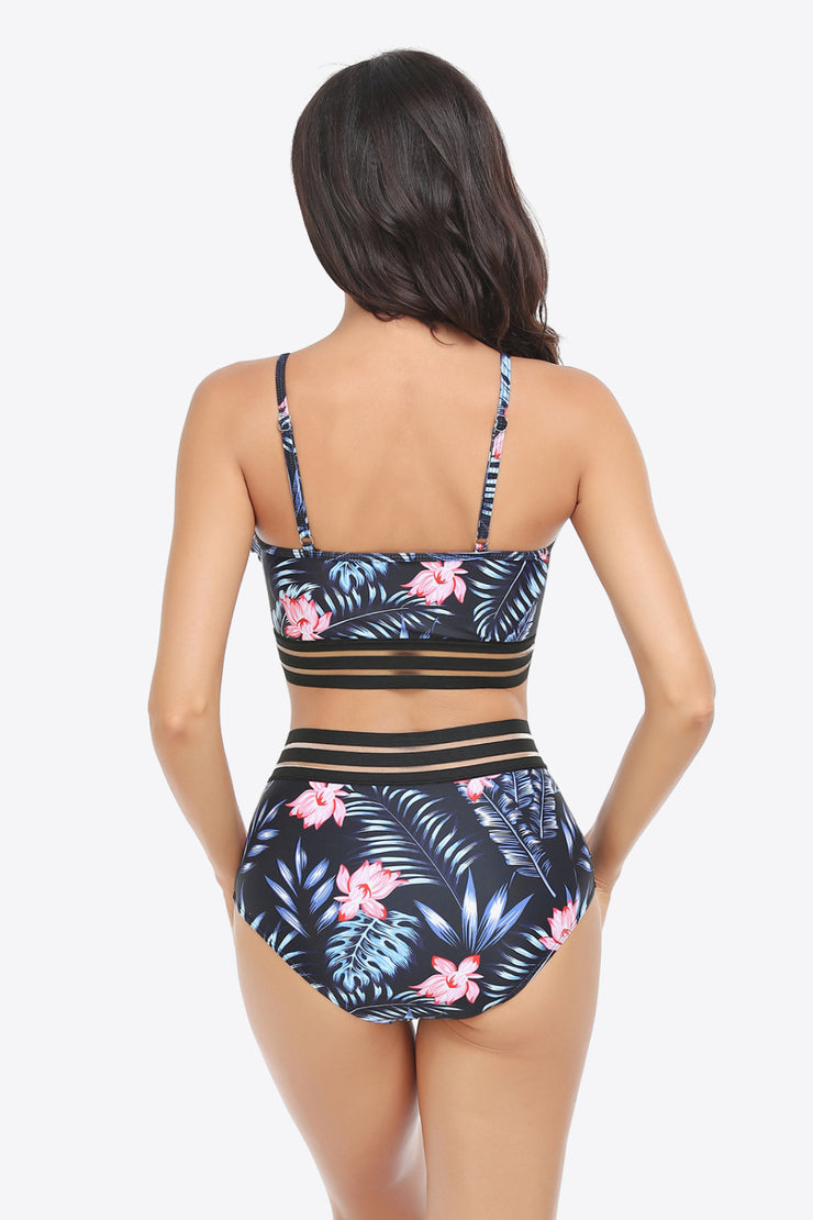 Ruffled Plunge Bikini Set - Ruby's Fashion