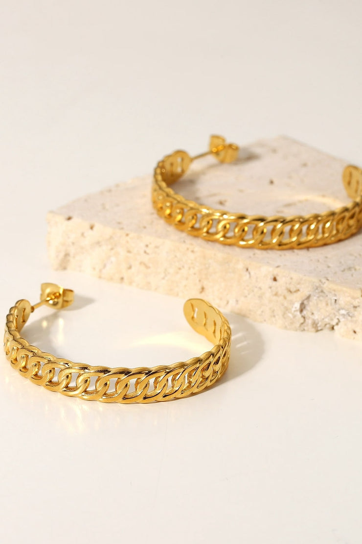 Crushing On You Chain C-Hoop Earrings - Ruby's Fashion