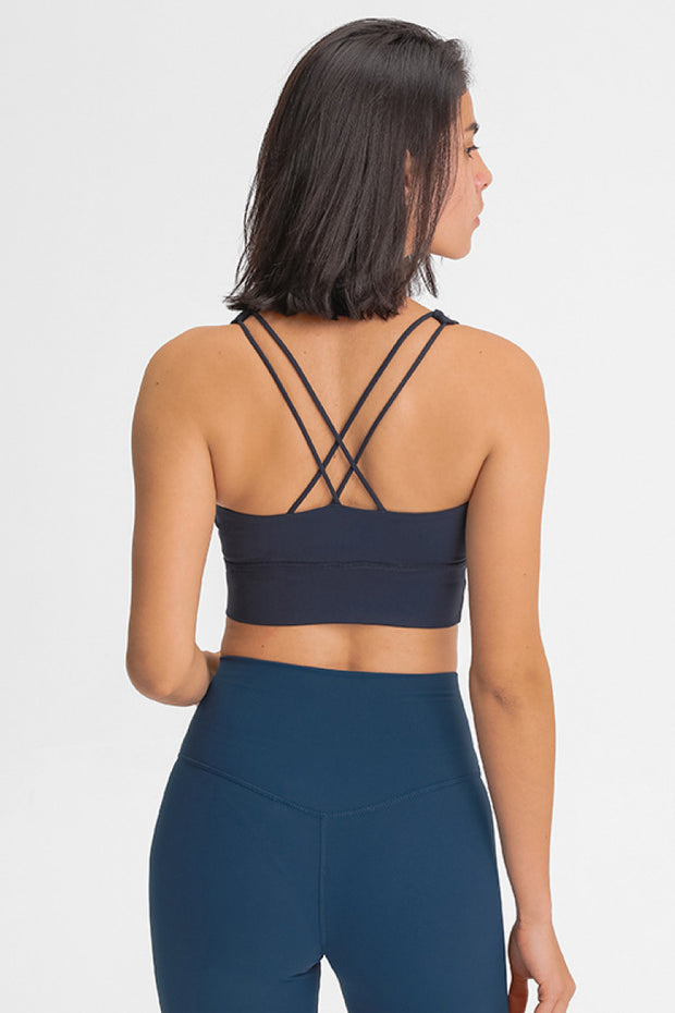 Double-Strap Cross-Back Sports Bra - Ruby's Fashion