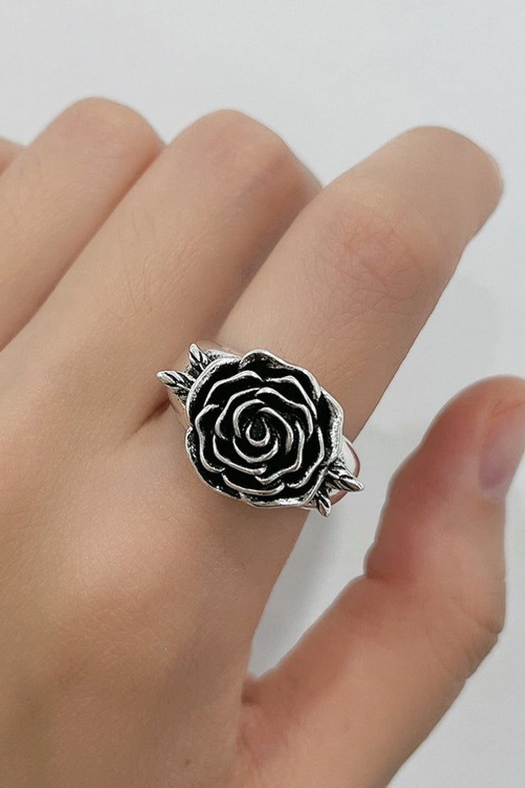 Rose 18K Silver-Plated Ring - Ruby's Fashion