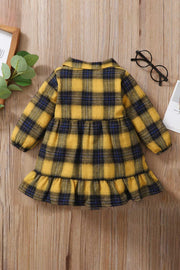 Girls Plaid Ruffled Shirt Dress - Ruby's Fashion