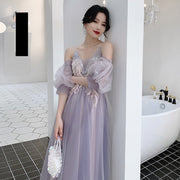 Xianqi Slim And Thin Sisters Queen's Bridesmaid Dress - Ruby's Fashion