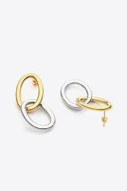 Two-Tone Double Hoop Earrings - Ruby's Fashion