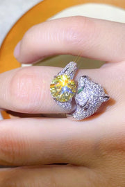 2 Carat Yellow Moissanite Animal Bypass Ring - Ruby's Fashion