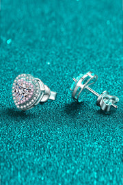 Moissanite Heart-Shaped Stud Earrings - Ruby's Fashion