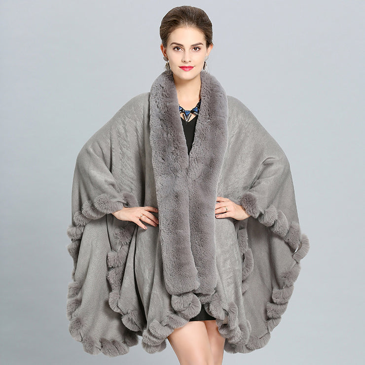 Winter Thick Shawl Imitation Fox Fur Long Collar - Ruby's Fashion