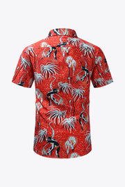 Printed Button-Up Beach Shirt