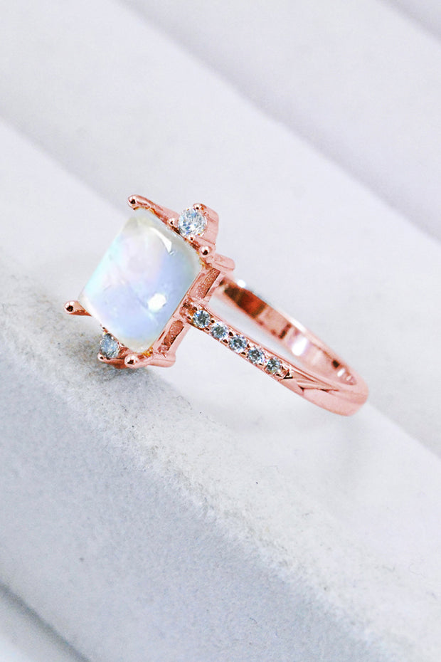 925 Sterling Silver Square Moonstone Ring - Ruby's Fashion