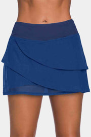 Asymmetrical Layer Swim Pantskirt - Ruby's Fashion