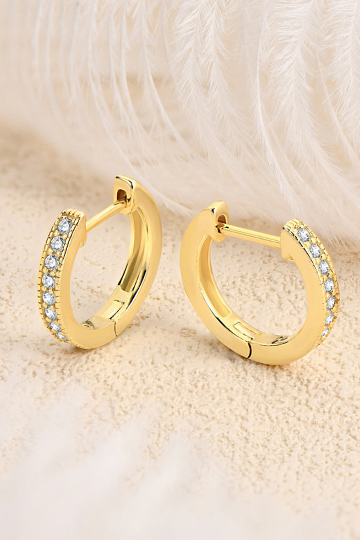 Inlaid Moissanite Hoop Earrings - Ruby's Fashion