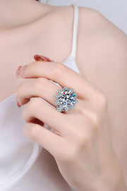 10 Carat Moissanite Flower-Shaped Ring - Ruby's Fashion