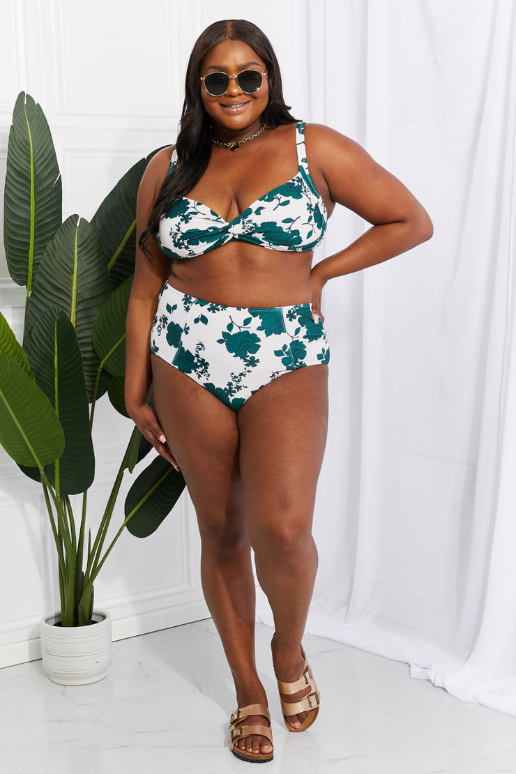 Marina West Swim Take A Dip Twist High-Rise Bikini in Forest - Ruby's Fashion