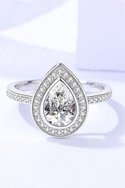 925 Sterling Silver Teardrop Moissanite Ring - Ruby's Fashion