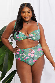 Marina West Swim Take A Dip Twist High-Rise Bikini in Sage - Ruby's Fashion