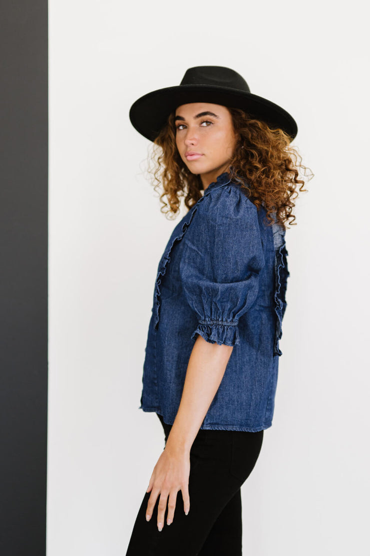 Sweet Generis Be True Full Size Run Denim Top - Ruby's Fashion