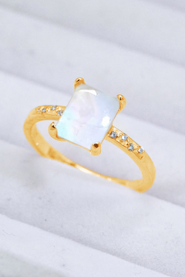 Square Moonstone Ring - Ruby's Fashion